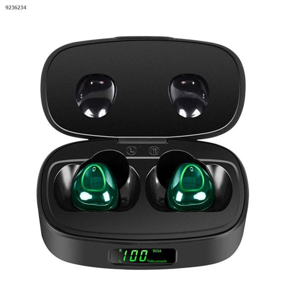 T10 Deep Noise Reduction Waterproof TWS Earbuds Wireless Earphones with Battery Level Display  colour：Dark Green Headset T10