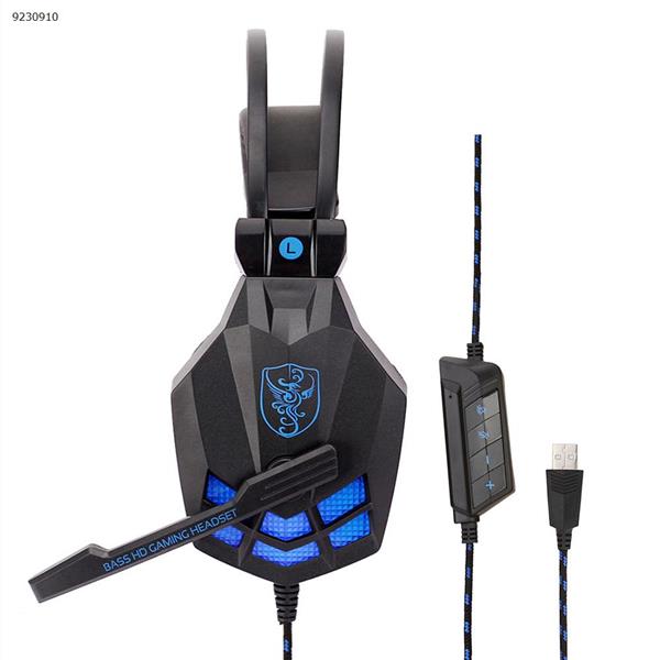 SY850MV  USB luminous game headset Internet cafe e-sports headset black blue Headset SY850MV