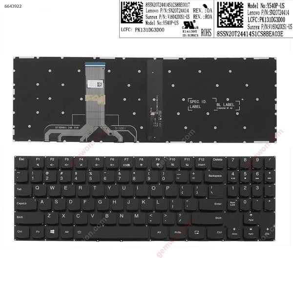 Lenovo Legion Y520 Y520-15IKB y530 y530-15ich y540-15irh y540-17irh Y7000-2019  R720 R720-15IKB BLACK( Backlit,Win8) US SN20Q99618 LCM16F83USJ686J PK1317N1A00-DP/N;AEZ68 002L16F63LHE01 Laptop Keyboard (Original)