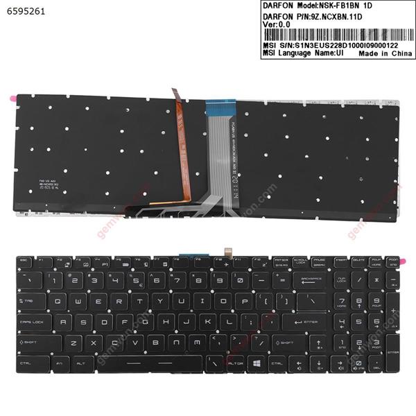 MSI GT72 GS60 GS70 WS60 GE72 GE62 BLACK (Full Colorful Backlit,Without FRAME,  Crystal key cap  WIN8) US FCABN 4H+NEK0M.A0A Laptop Keyboard (OEM-A)