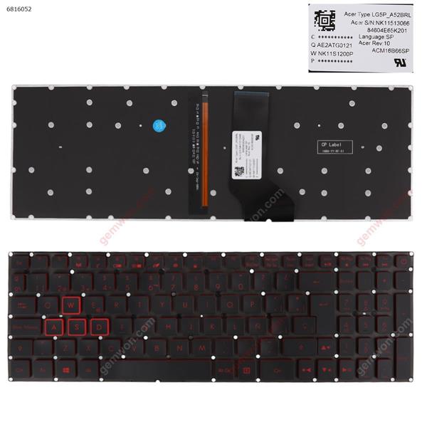 Acer Nitro 5 AN515-41 AN515-42 AN515-51 AN515-52 Black( Backlit,Red Printing,Win8)OEM SP SX152702A-SP Laptop Keyboard (OEM-A)