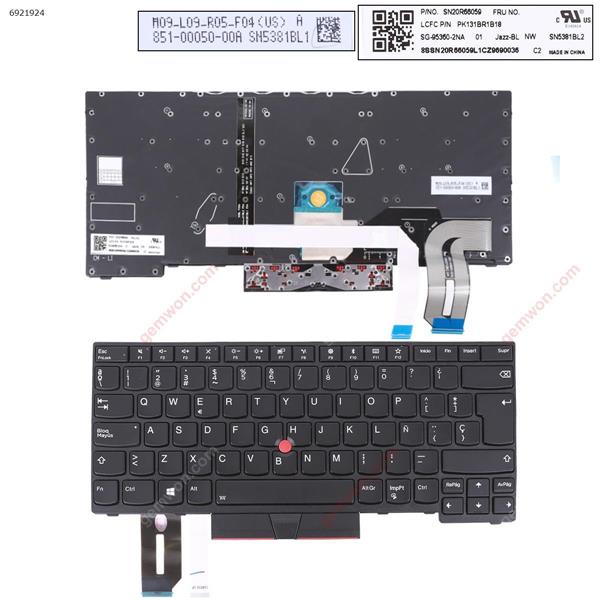 Thinkpad T490S T480S L480 L490 E480 E490 BLACK (Backlit with point stick ,For Win8) OEM SP SN20P33227 PK131661B37 Laptop Keyboard (OEM-A)