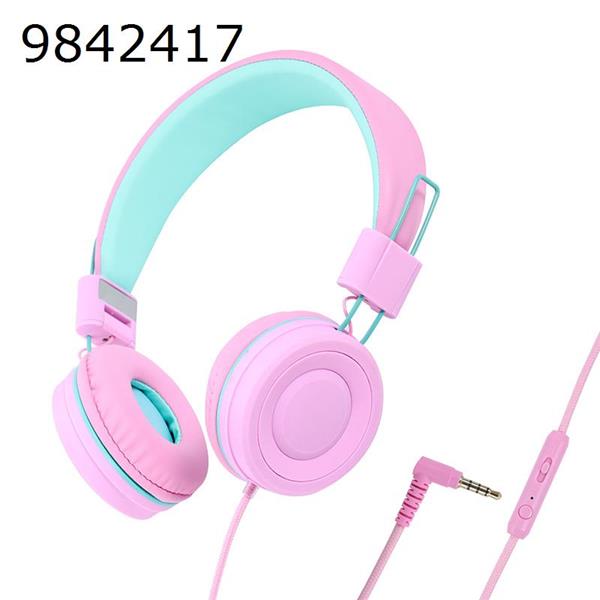 Mobile phone music earphones, children's head-mounted wired, computer notebook tablet earphones, pink Headset OH920