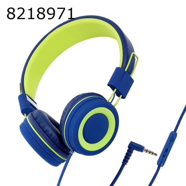 Mobile phone music earphones, children's head-mounted wired, computer notebook tablet earphones, blue-green Headset OH920
