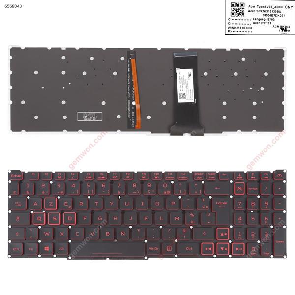 Acer Nitro 5 AN515-43 AN515-54 AN517-51 AN517-52 BLACK（Red Printing，Backlit Win8）） FR N/A Laptop Keyboard (OEM-A)