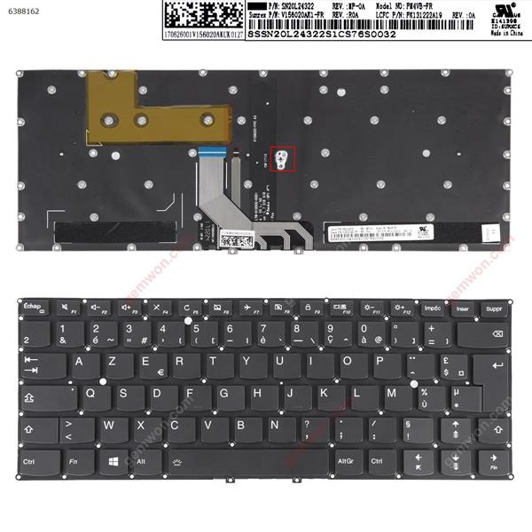 Lenovo Yoga 910-13IKB YOGA 5 Pro BLACK(Backlit,Without FRAME,For Win8)  FR PM4VB-FR P/N SN20L24322 V156020AK1-FR PK131222A19 Laptop Keyboard (OEM-B)