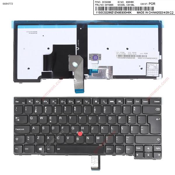 IBM Thinkpad T440 T440P T440S T450 T450s T431s E431 BLACK FRAME BLACK (Backlit,With Point stick,Win8 ) OEM PO CS13BL CS13T-POR P/N 0C02286 Laptop Keyboard ()
