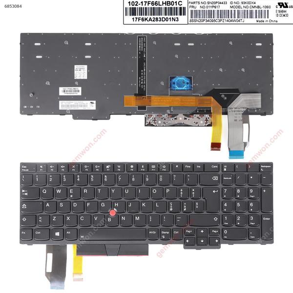 IBM Thinkpad E580 L580 BLACK FRAME BLACK ( Backlit,with point stick ,For Win8)  OEM IT CMNBL-106I0 SN20P34433 Laptop Keyboard (OEM-A)