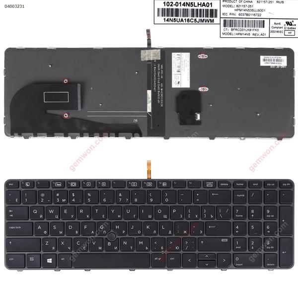 HP EliteBook 755 G3 850 G3 850 G4 ZBook 15u G3 G4 GRAY FRAME BLACK (with point,Backlit,Win8) RU N/A Laptop Keyboard ()