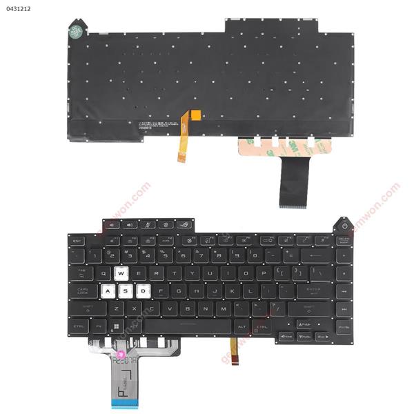 Black ASUS ROG 5R G513 G513Q G513QY G513QM G533 (Colorful backlight,WIN8) US N/A Laptop Keyboard ()