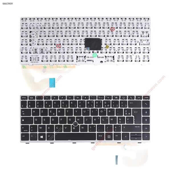 HP EliteBook 840 G5 846 G5 840 G6 SILVER FRAME BLACK （Backlit ，With Point Stick,Win8）OEM FR N/A Laptop Keyboard (OEM-A)