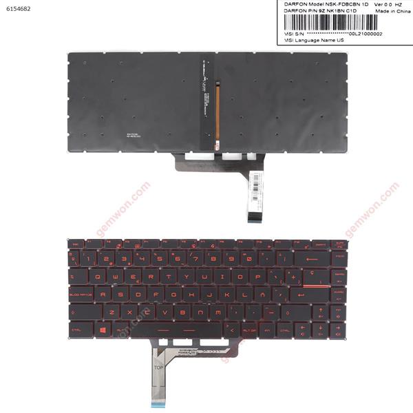 MSI GF63 GF63 8RC GF63 8RD GF63 Thin 9SC (Red Printing ,Red Backlit Win8) SP N/A Laptop Keyboard (Original)
