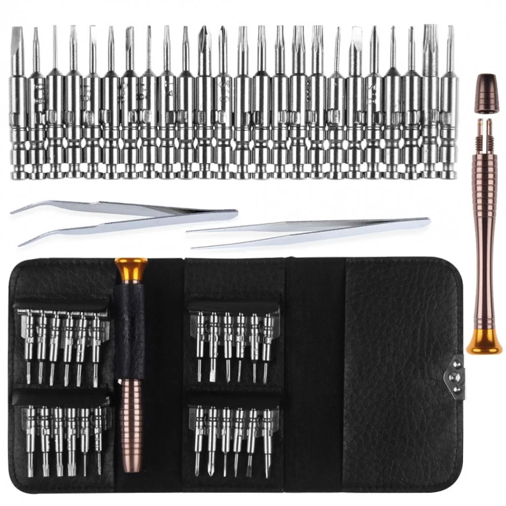 27 in 1 Magnetic Suction Portable Wallet Type Screw Driver Set Mobile Phone Tablet Maintenance Tool