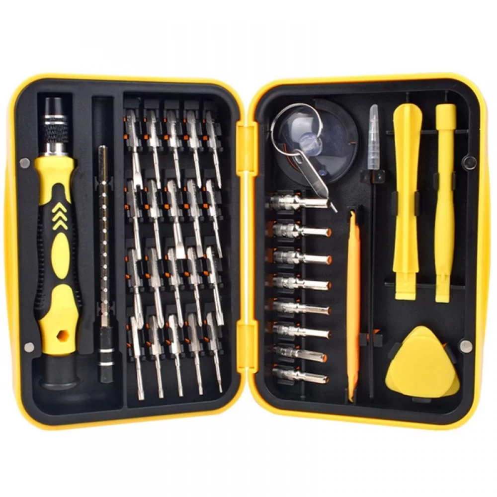 Watch Mobile Phone Disassembly Repair Tool Multi-function Deep Hole 38 in 1 Combination Screwdriver Set(Yellow) Repair Tools N/A