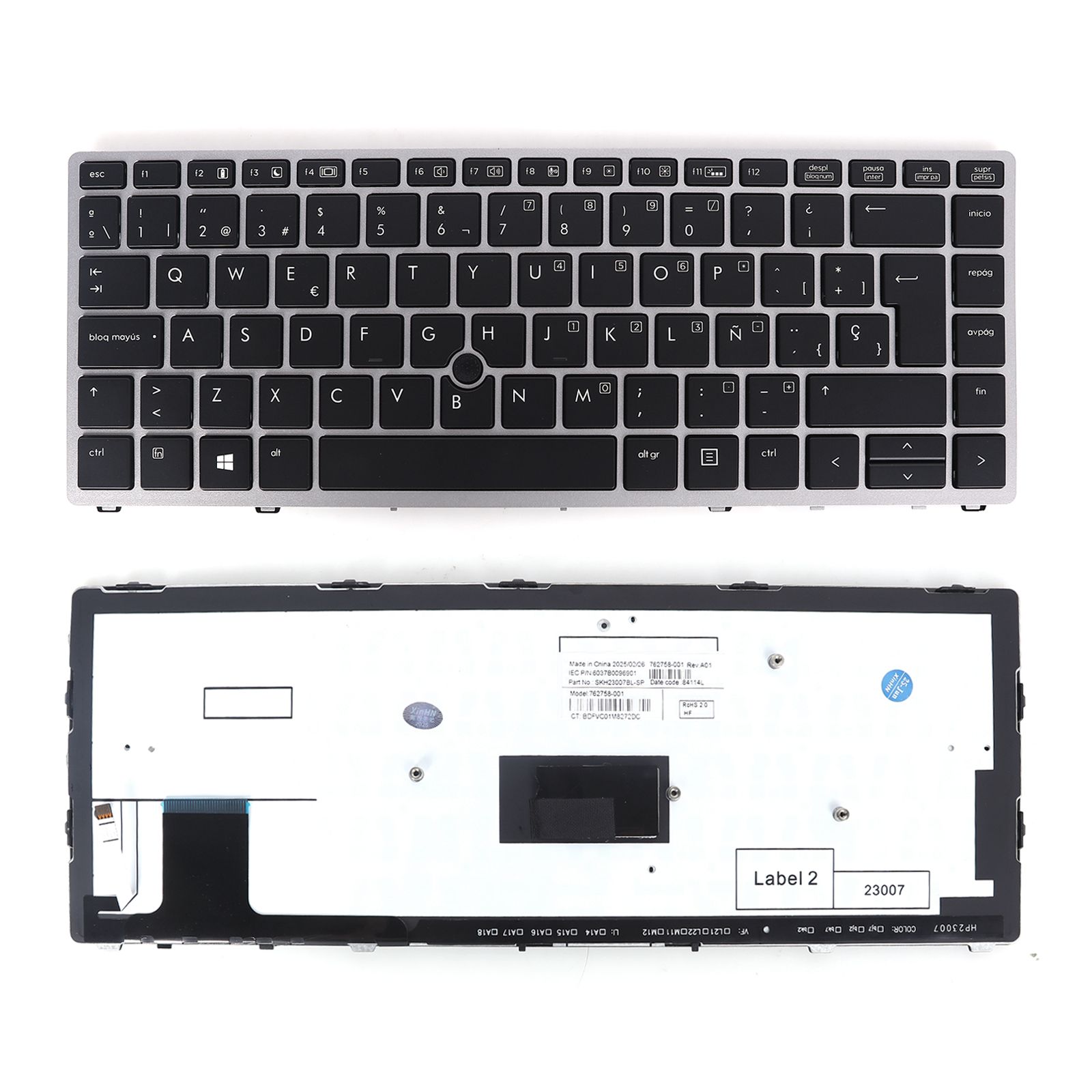 HP 9470M  9480M  pointing, backlight  12-0165C-DZ01-K19SP