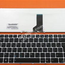 ASUS UL30 SILVER FRAME BLACK FR 9J.N1M82.30F 04GNWT1KFR00-3 NSK-UC30F 0KN0-FS1FR03 Laptop Keyboard (OEM-B)