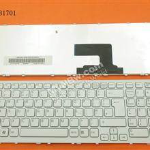 SONY VPC-EE Series WHITE FRAME WHITE UK NSK-SB1SQ 0U 9Z.N5CSQ.10U AENE7E00110 148927021 AENE7E00010 148915541 0CK00204 Laptop Keyboard (OEM-B)
