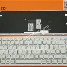 SONY VPC-EA WHITE FRAME WHITE FR MP-09L16F0-8861 C1021000859 148792641 550102L29-515-G Laptop Keyboard (OEM-B)