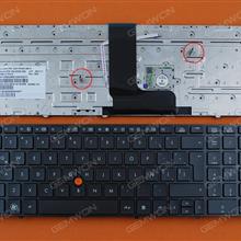 HP 8560W 8570W GRAY FRAME GRAY(With Point stick) LA N/A Laptop Keyboard (OEM-B)