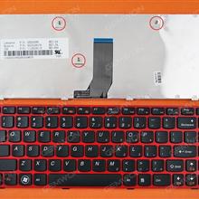 LENOVO Z380 Z480 Z485 G480 G485 RED FRAME BLACK US 25202175   AELZ1U00170 Laptop Keyboard (OEM-B)