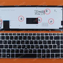 HP EliteBook Folio 9470m SILVER FRAME BLACK (Backlit,Win8) FR N/A Laptop Keyboard (OEM-B)