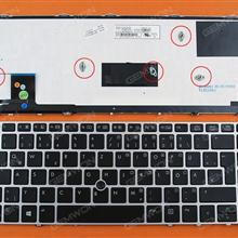 HP EliteBook Folio 9470m SILVER FRAME BLACK (Backlit,Win8) GR 697685-041  V135426AK2 Laptop Keyboard (OEM-A)