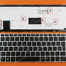HP EliteBook Folio 9470m SILVER FRAME BLACK (Backlit,Win8) BR 6037B0080311 Laptop Keyboard (OEM-B)