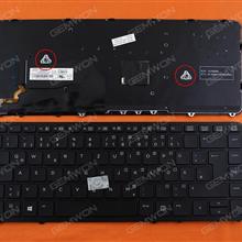 HP EliteBook 840 G1 850 G1 BLACK FRAME BLACK (Backlit,with point,Win8) GR 6037B0085804 Laptop Keyboard (OEM-A)