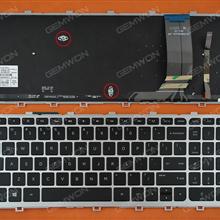 HP ENVY 15-j Series SILVER FRAME BLACK( Backlit, For Win8) US 720242-001    6037B00B2601 Laptop Keyboard (OEM-B)