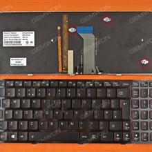 LENOVO Y500 BLACK FRAME BLACK(Red side,Backlit,For Win8) UK 9Z.N5SBC.40U B54BC 0U Laptop Keyboard (OEM-B)