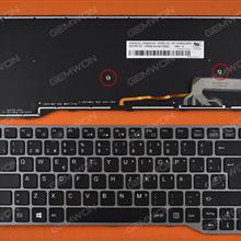 Fujitsu Lifebook E743 E744 E733 E734 GRAY FRAME BLACK (Backlit Win8) SP N/A Laptop Keyboard (OEM-B)