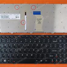 LENOVO Y580 GRAY FRAME BLACK(Backlit) US N/A Laptop Keyboard (OEM-B)