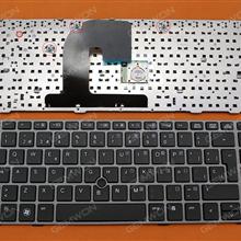 HP EliteBook 8460P SILVER FRAME BLACK(With BLACK Point stick,Without foil) SP V119026FK1 Laptop Keyboard (OEM-B)
