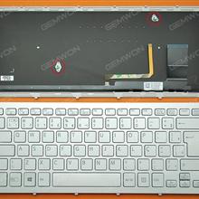 SONY SVF15N Series SILVER FRAME SILVER (With Backlit Board For Win8) BR 149265571BR  9Z.NABBQ.81B Laptop Keyboard (OEM-B)