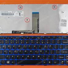 LENOVO Z380 Z480 Z485 G480 G485 BLUE FRAME BLACK US 25201999  MP-10A23US-6869 Laptop Keyboard (OEM-B)