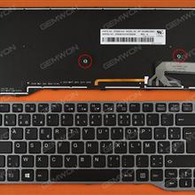 Fujitsu Lifebook E743 E744 E733 E734 GRAY FRAME BLACK (Backlit Win8) BE N/A Laptop Keyboard (OEM-B)
