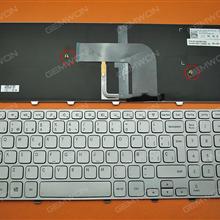 DELL Inspiron 17 7000 Series 7737 SILVER FRAME SILVER (Backlit,Win8) SP 9Z.NAVBW.00S  NSK-LHOBW Laptop Keyboard (OEM-B)