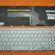 Dell Inspiron 15-7000 Series 7537 SILVER FRAME SILVER (Backlit,Win8) RU 9Z.NAUBW.00R   NSK-LG0BW Laptop Keyboard (OEM-B)