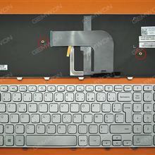 DELL Inspiron 17 7000 Series 7737 SILVER FRAME SILVER (Backlit,Win8) FR 9Z.NAVBW.00F   NSK-LH0BW Laptop Keyboard (OEM-B)