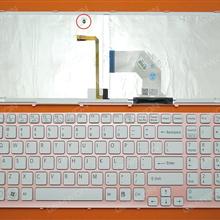 SONY SVE15 PINK FRAME WHITE(Backlit,) US 149031311 V133946CS1 Laptop Keyboard (OEM-B)