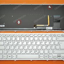SONY SVF14N Series SILVER FRAME SILVER (With Backlit Board For Win8) GR 149264121DE Laptop Keyboard (OEM-B)