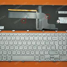 Dell Inspiron 15-7000 Series 7537  SILVER FRAME SILVER (Backlit,Win8) UK NSK-LG0BW  9Z.NAUBW.00U Laptop Keyboard (OEM-B)