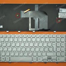 DELL Inspiron 17 7000 Series 7737 SILVER FRAME SILVER (Backlit,Win8) GR 9Z.NAVBW.001   NSK-LHOBW Laptop Keyboard (OEM-B)