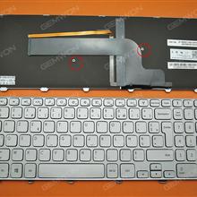 Dell Inspiron 15-7000 Series 7537  SILVER FRAME SILVER (Backlit,Win8) FR 9Z.NAUBW.00F  NSK-LG0BW Laptop Keyboard (OEM-B)