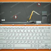 SONY SVF14N Series SILVER FRAME SILVER (With Backlit Board For Win8) US 149264011US Laptop Keyboard (OEM-B)