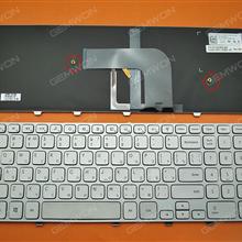 DELL Inspiron 17 7000 Series 7737 SILVER FRAME SILVER (Backlit,Win8) RU 9Z.NAVBW.001  NSK-LH0BW Laptop Keyboard (OEM-B)