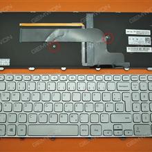 Dell Inspiron 15-7000 Series 7537  SILVER FRAME SILVER (Backlit,Win8) GR NSK-LG0BW  9Z,NAUBW.00G Laptop Keyboard (OEM-B)