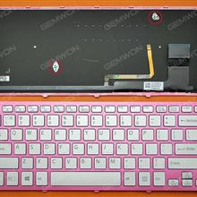 SONY SVF14N Series PINK FRAME SILVER (With Backlit Board For Win8) US 9Z.NABBQ.B01 SKBBQ 01 Laptop Keyboard (OEM-B)