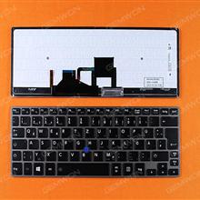 TOSHIBA Z30 GRAY FRAME BLACK(Backlit,For Win8,With Point stick) GR 9Z.NAJBN.00G V10BN Laptop Keyboard (OEM-B)