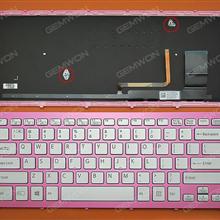 SONY SVF15N Series PINK FRAME SILVER (With Backlit Board For Win8) US N/A Laptop Keyboard (OEM-B)